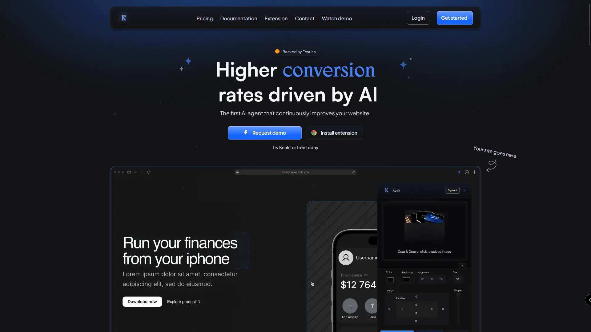 keak ai home page view
